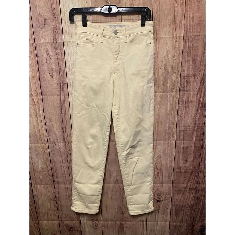 Athleta size 0 Sculptek denim pants jeans cream colored skinny